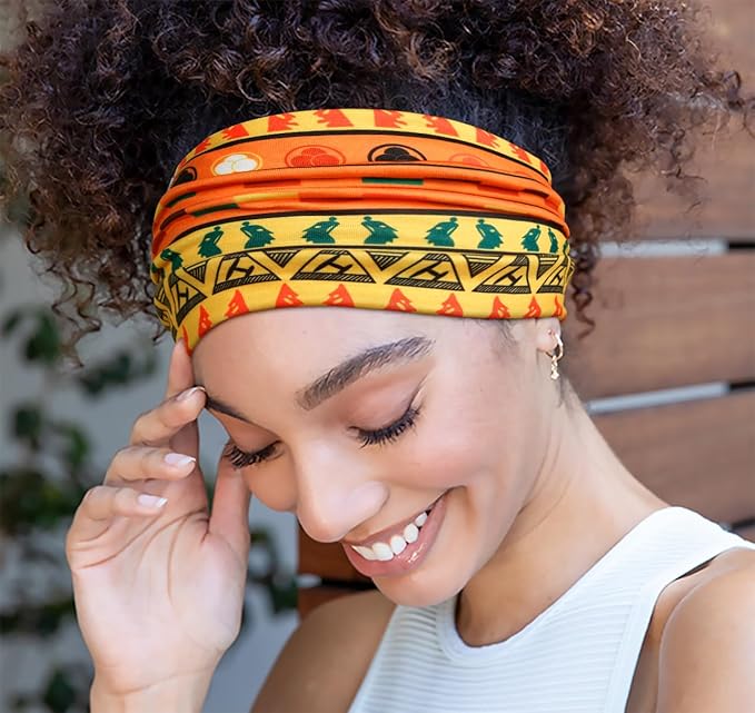 Huachi Wide Headbands for Women Non Slip, African Head Wraps for Black Women, Thick Womens Headbands Boho Elastic Hair Bands