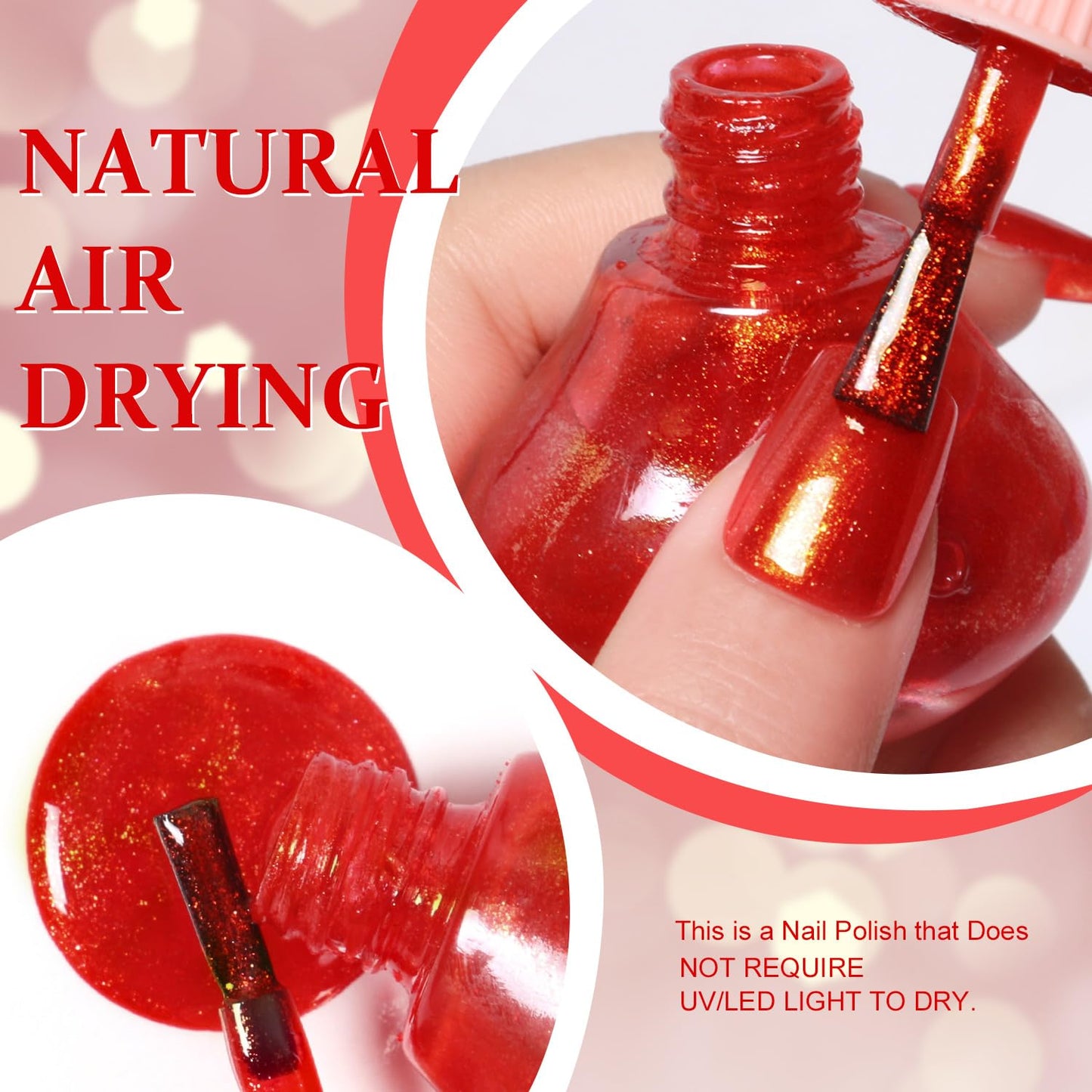 Major Dijit Quick Dry Nail Polish Gold Red Summer Nail Lacquer for Nail Art Regular Nail Polish 0.41 fl oz.