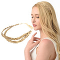 DIGUAN Double Three Strand Synthetic Hair Braided Headband Hairpiece Extension Women Girl Beauty accessory (Ginger Blonde)