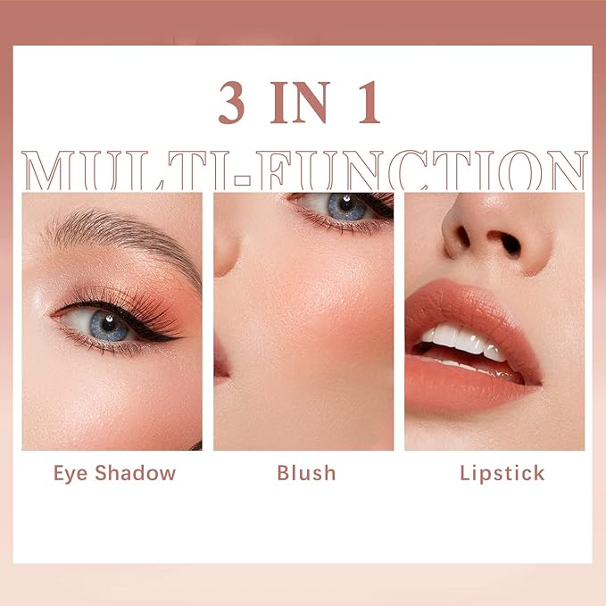 Cream Blush Stick for Cheeks Makeup,Waterproof Blush Face Stick Multi-Use Lip and Cheek Tint,Matte Finish Lightweight Easy to Blend Natural Cream Blusher Makeup for All Skin Tones-Coral Red