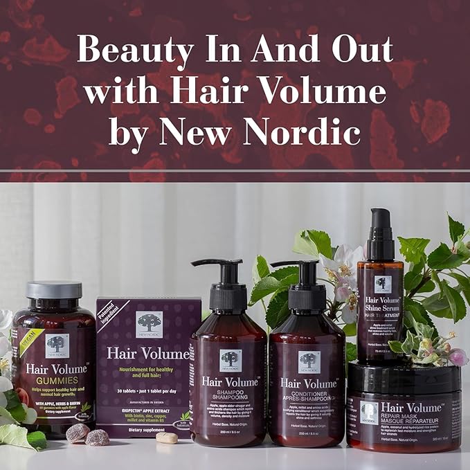 New Nordic Hair Volume Menopause, Supports Healthy Hair Growth During & After Menopause, Nourishes Mature Hair for Post-Menopausal Women, 30 Tablets