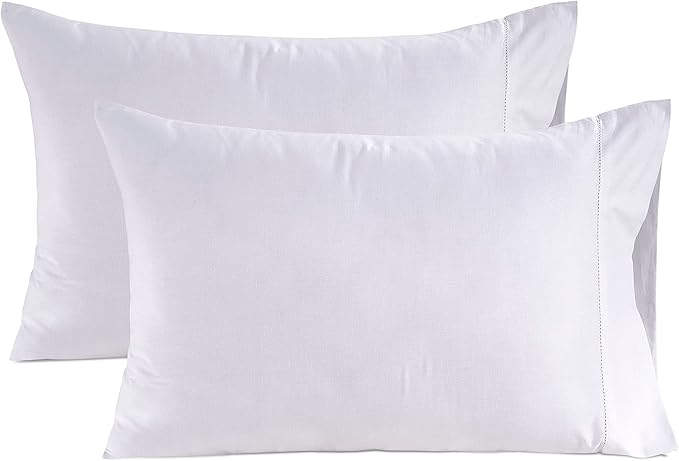 Lane Linen 100% Organic Cotton Pillow Cases King Size (20''x36'') King Size Set of 2 Certified Organic Cotton Pillowcases Set of 2 White Pillow Cases