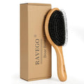 Hair Brush, Boar Bristle Hair Brushes for Women men Kid, Curved Boar & Nylon Bristle Brush for Wet/Dry Hair Smoothing Massaging Detangling, Everyday Brush Enhance Shine & Health