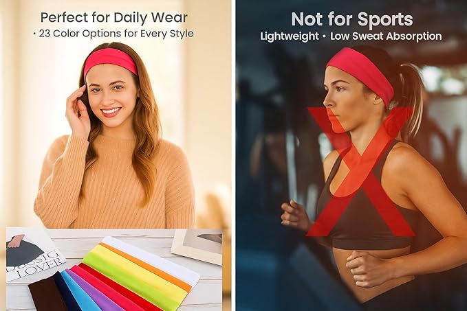 Stocking Stuffers for Women,Teen Girls,Kids,22 Pack Headbands for Women, Include Black, White, Pink, Red Headband