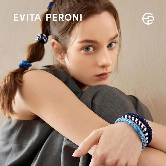 EVITA PERONI 12 Pcs Hair Ties, High Elastic Ponytail Holders, Hair Ties No Damage for Thick Curly Hair Women Men (Coastal Breeze)