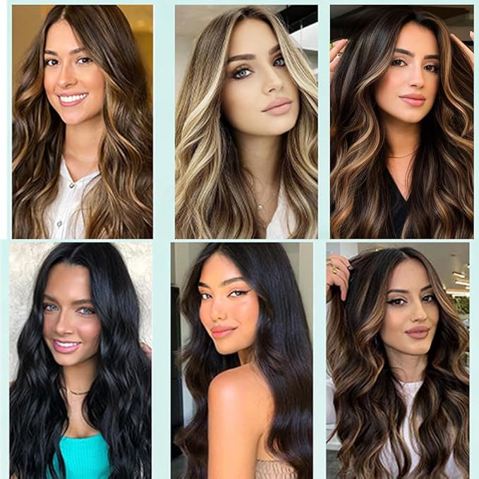 Balayage Clip in Hair Extensions Real Human Hair Straight Remy Human Hair Clip ins for Women, Natural Soft Human Hair, 8Pcs 120g, 16inch #1B/6/1B Balayage Natural Black to Chestnut Brown
