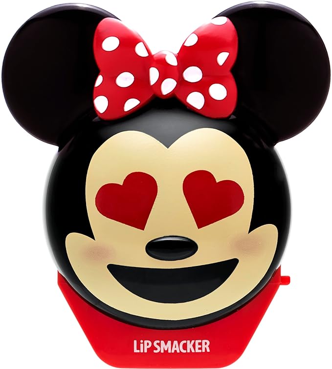 Lip Smacker Disney Minnie Mouse Emoji Lip Balm, Strawberry Lemonade Flavored, Clear, For Kids