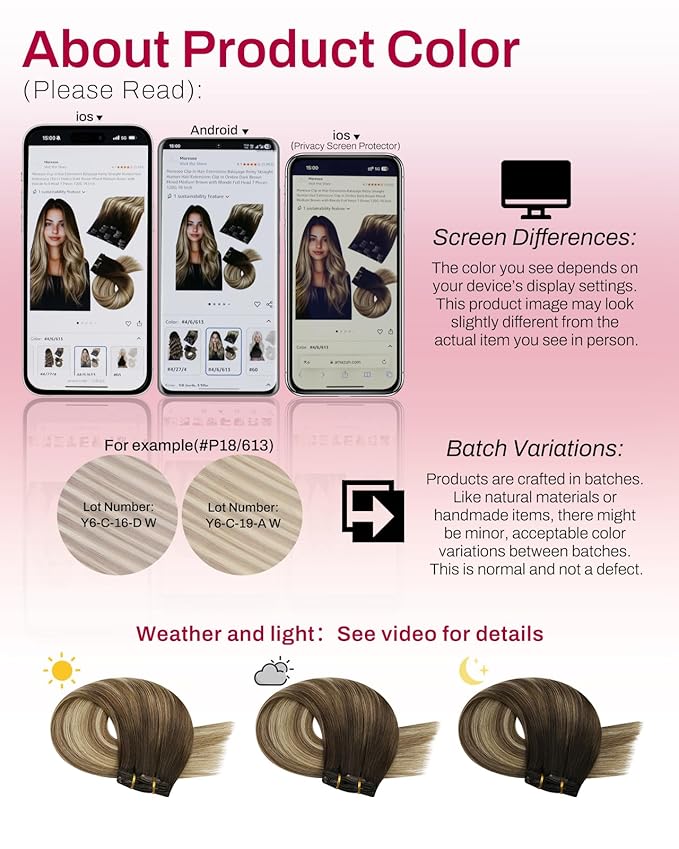 Moresoo Clip in Hair Extensions Balayage Remy Human Hair Extensions Clip in Dark Brown Ombre Medium Brown mix Golden Blonde 5 Pieces 80G 12Inch