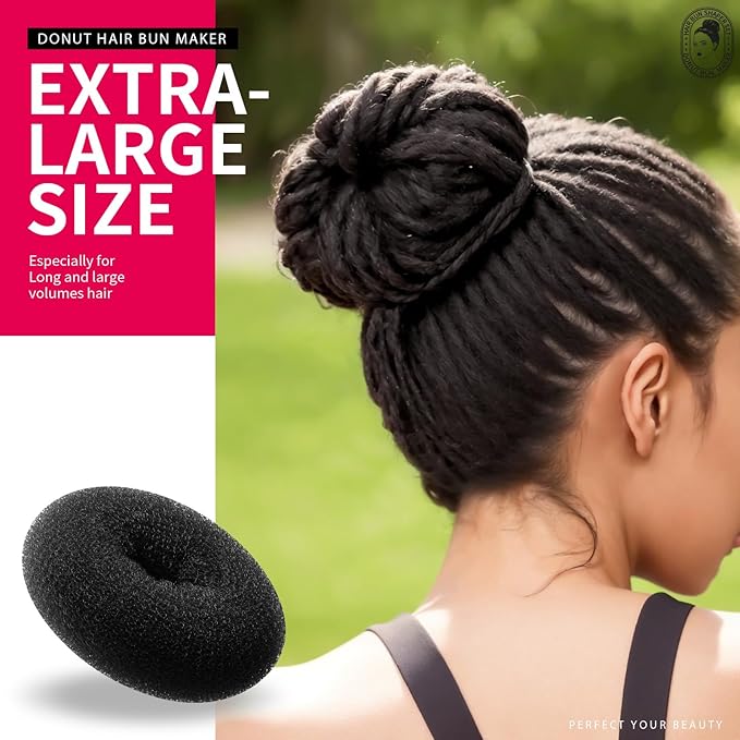 Teenitor Hair Styling Kit: 5 Bands, 20 Bobby Pins, 7 Chignons (2 Small, 2 Medium, 1 Large, 1 Extra-Large), Black
