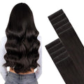 GOO GOO Invisi Edge Tape in Hair Extensions Human Hair, 2 Dark Brown, 10pcs 16inch 25g, Virgin Remy Hair, Seamless Injected Tape, Natural Look