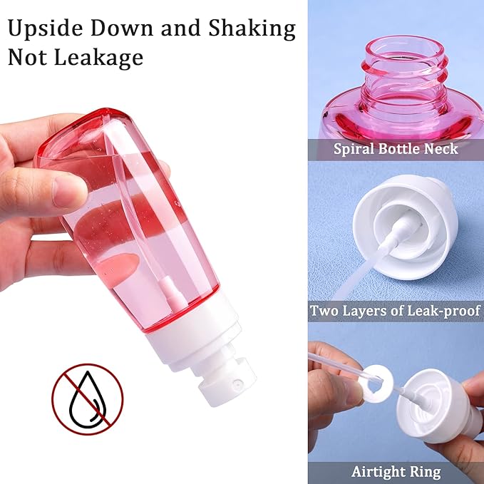 Cosywell Travel Spray Bottle TSA Approved 3.4oz 100ml 3 Pack Leak Proof Fine Mist Spray Bottles Empty Plastic Refillable Spray Bottle for Perfume Essential Oils Toners Rose Water Cosmetics (3color)