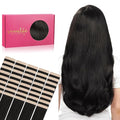 Wennalife Tape in Hair Extensions Human Hair,40pcs 100g 18 inch Natural Black Hair Extensions Real Human Hair Straight Tape in Extensions Invisible Human Hair Extensions Reusable Real Hair Extensions