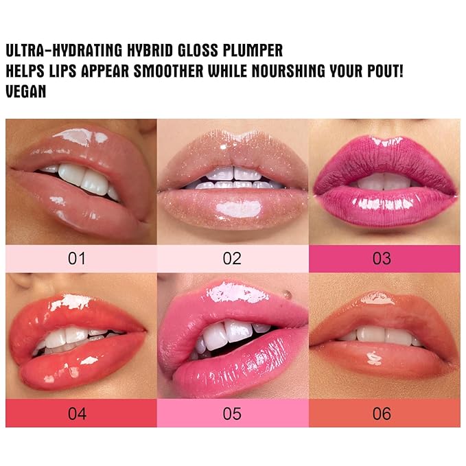 Lip Plumper Gloss,Natural Spicy Lip Plumping Booster Moisturizing Hydrating Lip Plumping Oil and Lip Care Serum for Women Girls(#4)