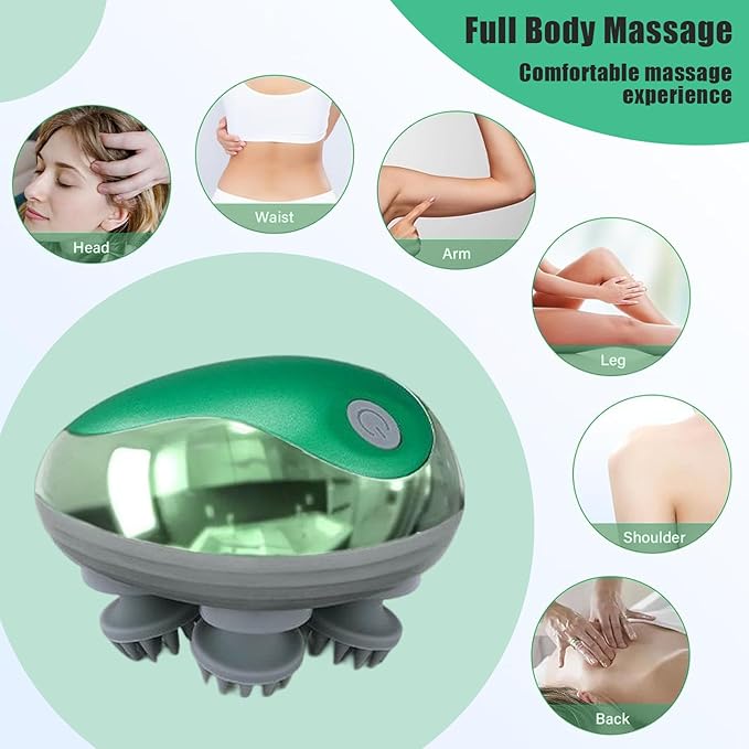 Electric Scalp Massager, Head Massage Scalp with 4 Removable Massage Claws, Rechargeable,Promotes Hair Growth, Relieves Stress, Waterproof, Portable Handheld Head Massager,Gift