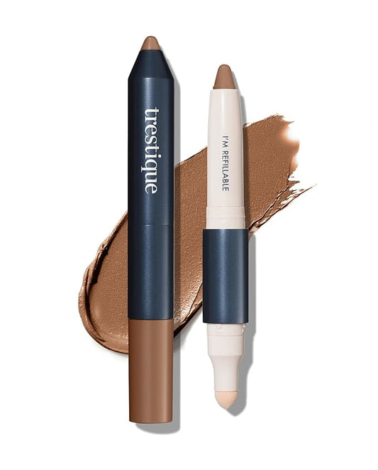 Trestique Concealer Crayon, Refillable Makeup Concealer With Built-In Blending Sponge, Sustainable Under Eye Concealer, Clean Beauty Concealer Makeup