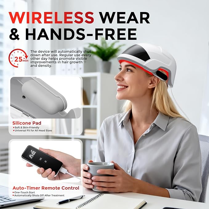 Red Light Therapy for Hair Growth Laser Cap - FDA Cleared Laser Therapy Device - Promotes Hair Regrowth Alopecia Treatment for Men & Women