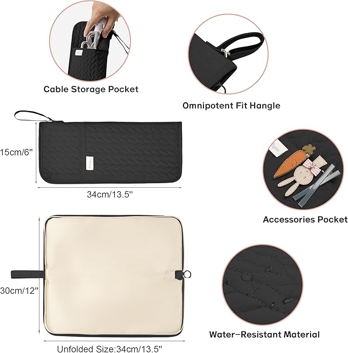 Hot Tools Organizer Heat Resistant Mat Case Hair Tools Holder Travel Bag Portable Hair Styling Tools Cover Pouch for Curling Iron,Flat Iron,Hair Straightener (Black)