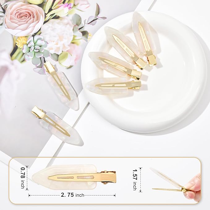 20PCS Bridesmaid Hair Clips No Bend Hair Clips Bridesmaid Hair Accessories Gifts Makeup White Creaseless Clips for Bride Women Girl(20Pcs/10Cards)