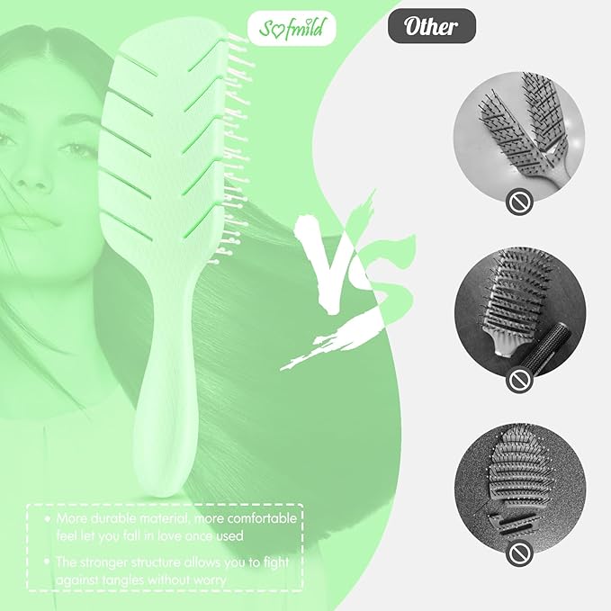 Valentine's Day Gifts for Her Hair Brush for Women Girlfriend Wife Detangling Brush for Curly Thick Wet Dry Hair Easily No Pulling