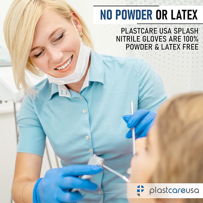 100 Nitrile Exam Gloves 3.5 Mil - Latex & Powder Free, Disposable Non-Sterile Protective Gloves By PlastCare