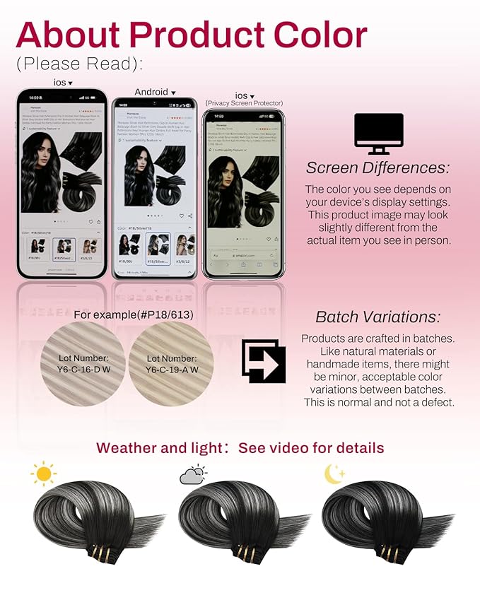 Moresoo Clip in Hair Extensions Human Hair Black to Silver Double Weft Hair Clip Extensions for Women Ombre Black with Silver 22inch 150Grams 7pcs