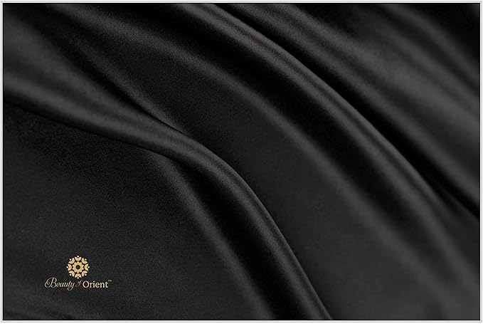 19 Momme Premium Mulberry Black Silk Pillowcase for Hair and Skin | Handcrafted Hypoallergenic & Anti-Acne 100% Silk Pillow Cases with Zipper | King - 20" x 36", Midnight