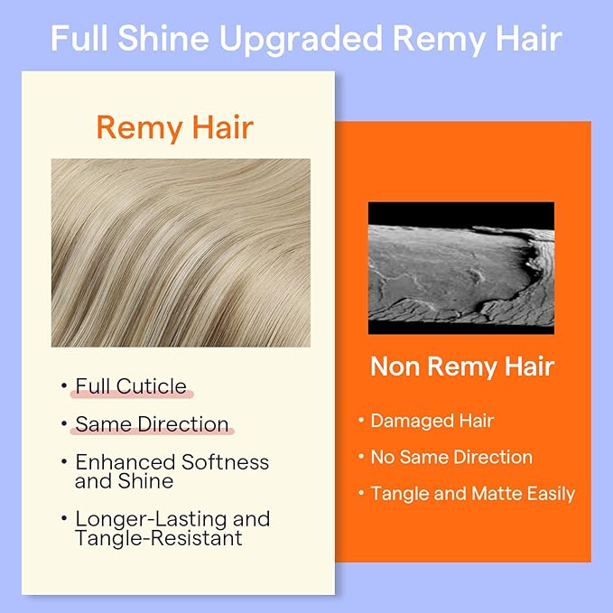 Full Shine Human Hair Extensions Blonde 14 Inch Teddy Bear Blonde Balayage Real Hair Extensions Clip in Human Hair 120 G 7 Pcs