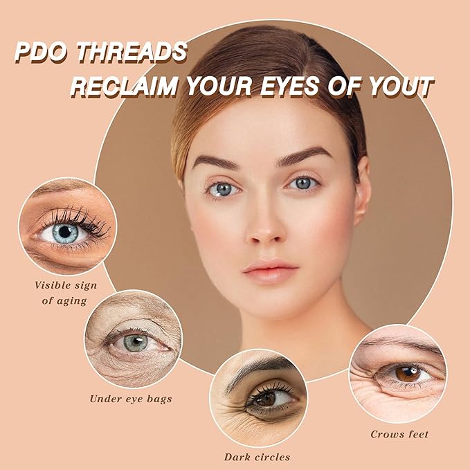 Elves Pdo Threads for Eyes Lift Mono Screw Type 30g38mm Pdo Lifting Thread for Fox Eye 40pcs Pdo Threads for Face Lift with Blunt Tips Smooting Eye Wrinkles Improves Skin's Firmness and Elasticity