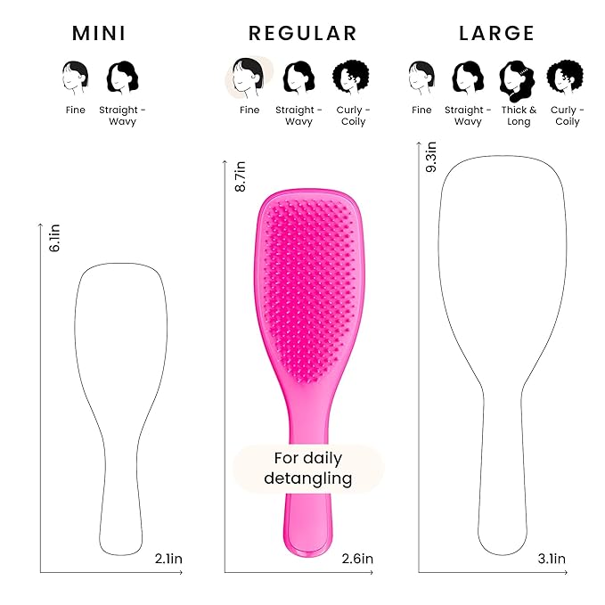 Tangle Teezer Fine & Fragile Ultimate Detangler Brush, Dry & Wet Hair Brush to Detangle & Reduce Breakage, Runway Pink