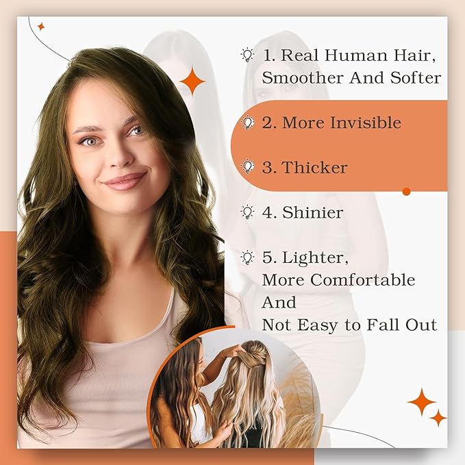 Full Shine Brown Tape in Hair Extensions Real Human Hair Color 3 Tape in Extensions 14 Inch Remy Extension Seamless Invisible Extension 50Gram Silky Straight Skin Weft 20Pcs for Wedding