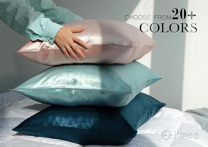 100% Mulberry Silk Pillowcase for Hair and Skin, 22 Momme Pure Natural Silk Pillow Case Both Sided with Zipper, Pillow Cover for Women Mom Men (Navy Blue, Queen 20''×30'', 1 Pack)
