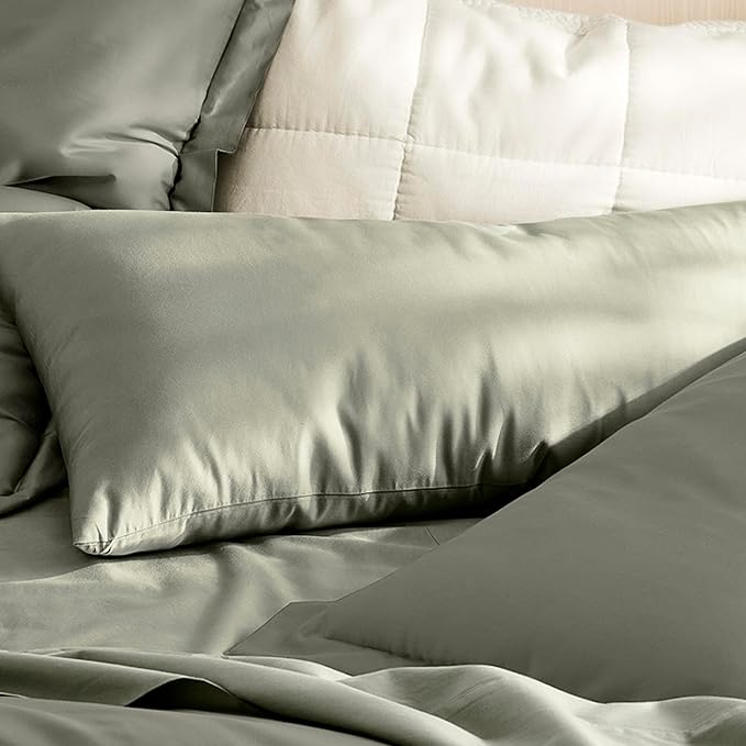 Boll & Branch Signature Hemmed Pillowcase Set - King, Sageleaf - Luxury 100% Organic Cotton - Buttery Soft and Breathable - Softer with Every Wash - 2 Pillowcases Included