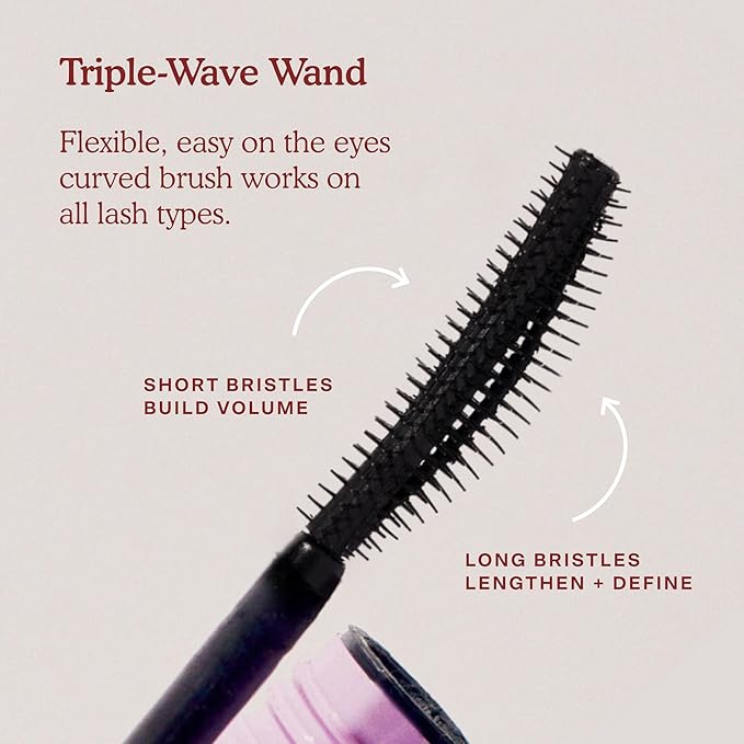 Tower 28 MakeWaves Mascara - Volumizing and Lash Lengthening Water-Resistant Mascara - No Clumping or Flaking - for Sensitive Eyes – Drift Brown