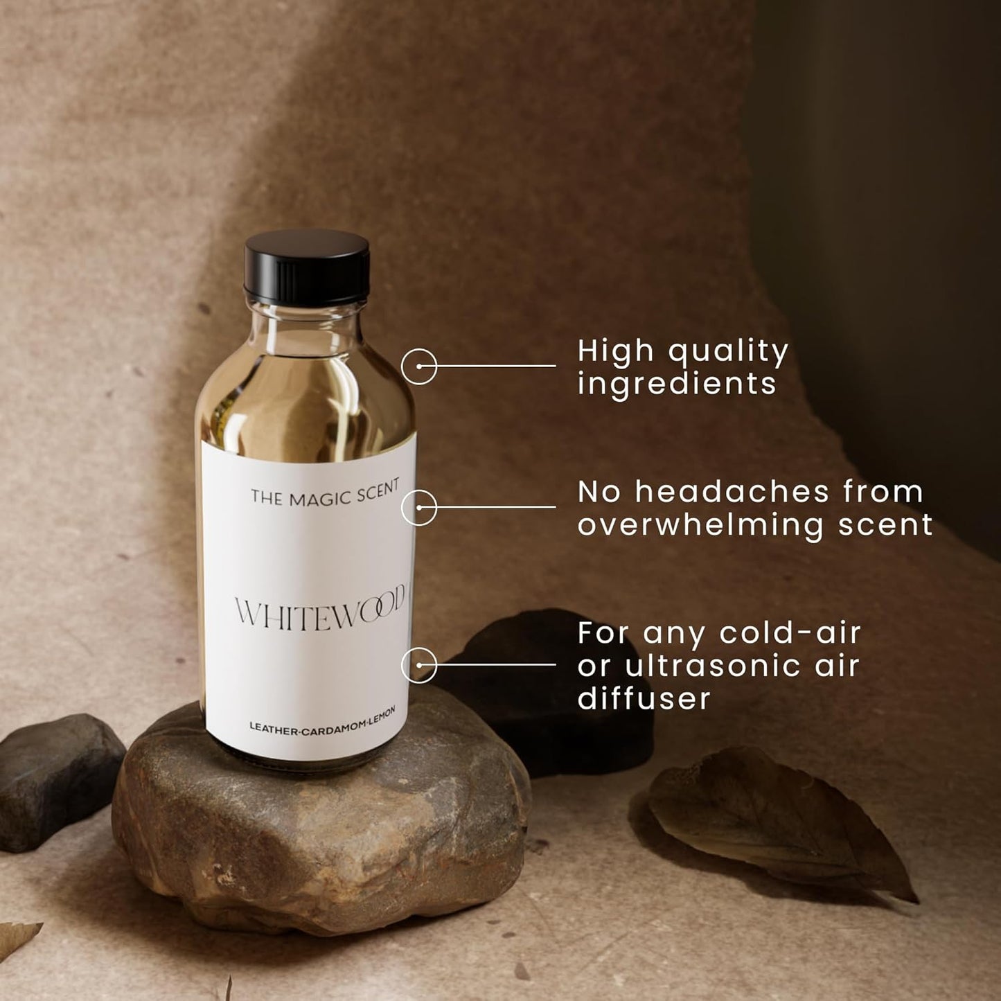 Whitewood Diffuser Oil - Hotel & Home Luxury Scents Inspired by 1 Hotel Miami, Compare to My Way Diffuser Oil Scents for Home, Designed for Use in All Diffusers - 16.9 fl oz, 500 mL