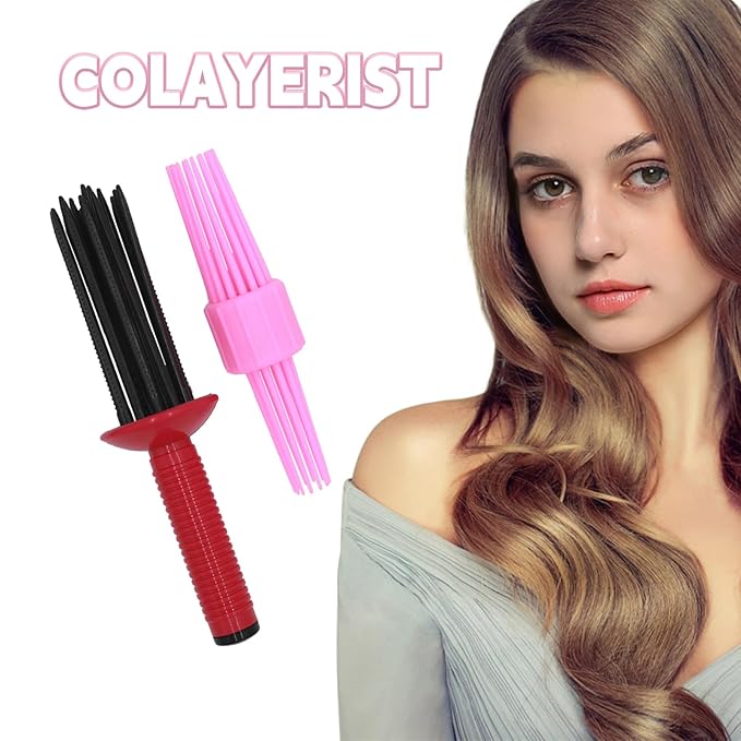 2PCS Curling Roll Comb, Curly Hair Brush for Curly Hair, Three Different Sizes of Styler Curl Brush Hairr Tools for Casual Wear or Special Events