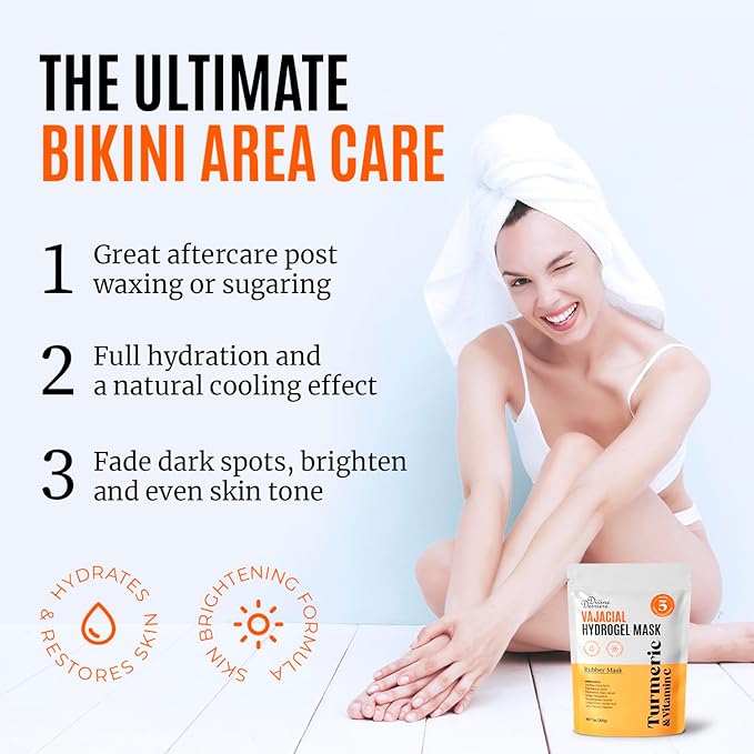 Divine Derriere Vajacial Hydrogel Mask - Premium Modeling Mask with Turmeric & Vitamin C - Deeply Purifying & Super Hydrating Facial and Vajacial Mask, Peel-Off Mask, Hydro jelly Mask Powder Kit