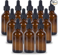 1 oz Dropper Bottle 12 Pack Amber Glass Boston Bottles 30ml with Eye Droppers Black Caps for Essential Oils, Perfume, Leak Proof Travel Bottles for Liquids