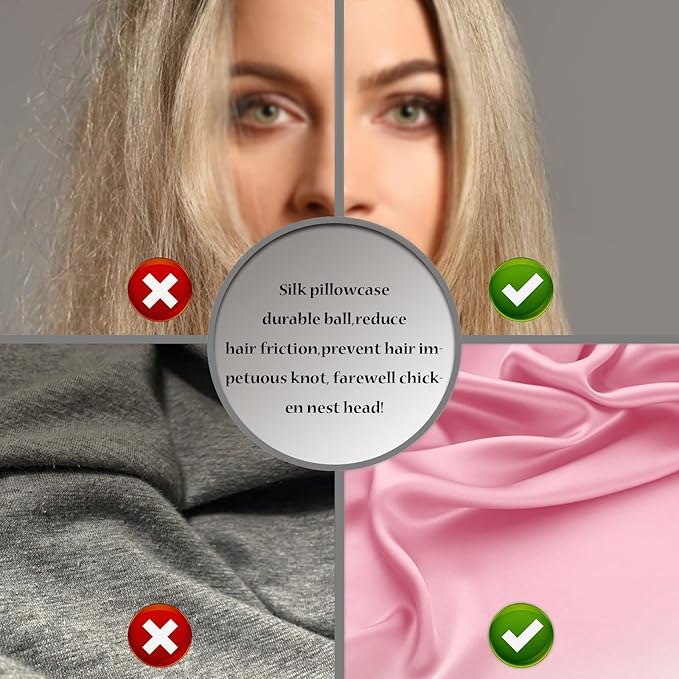 Silk Pillowcase for Hair and Skin,Soft,Breathable and Sliky 100% Silk Pillowcases King Set of 2,Both Sides Natural Mulberry Silk Pillow Cases with Hidden Zipper(King Size 20"X 36",2pcs)
