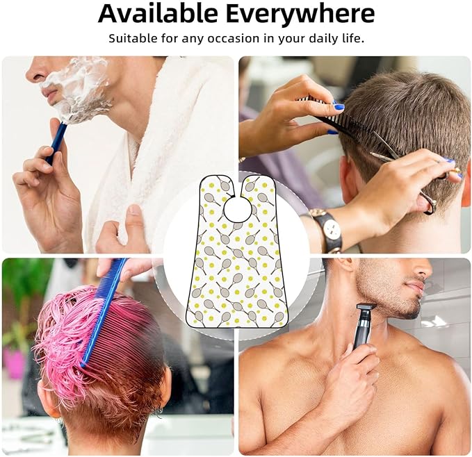 Men's Beard Maintenance Apron, Waterproof & Easy Clean, Sports Tennis Rackets Balls