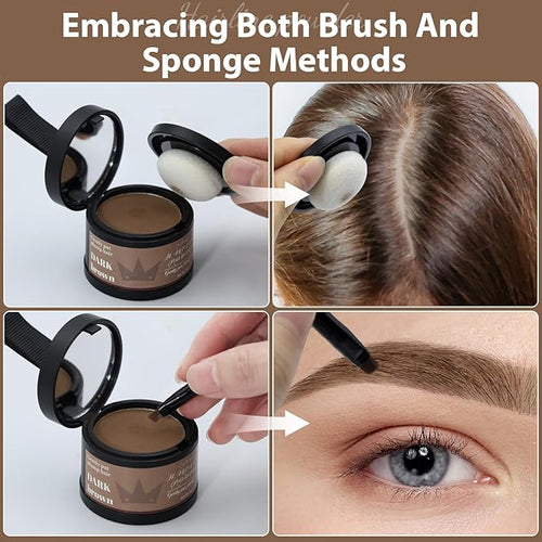 2 Pack Hairline Powder for Women and Men, Used to Root Touch Up Hair Color, Thinning and Gray Hair Coverage and Bald Spots Coverage, Brown