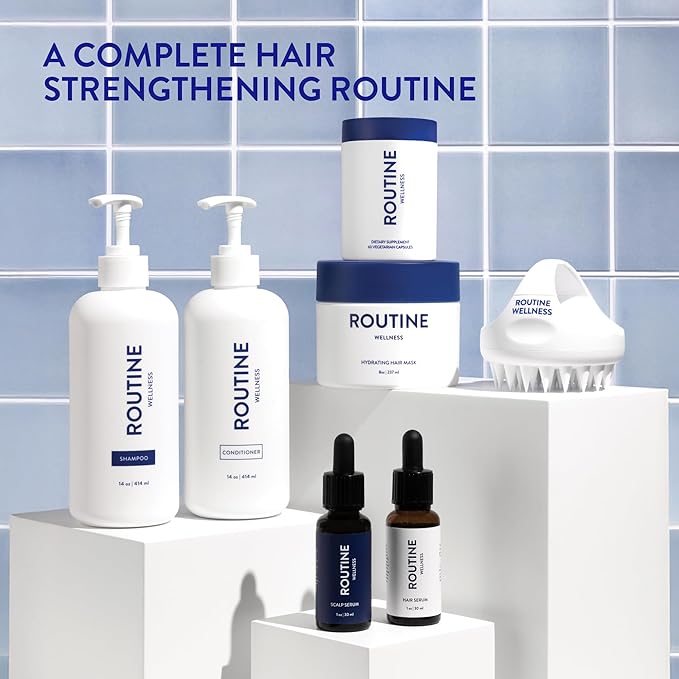 Routine Wellness Anti-Thinning Shampoo and Conditioner Set for Thinning Hair - Biotin DHT Blocker Women & Men - Color Safe Shampoo for Hair Loss & Healthier Hair - Christmas Eve (Pack of 2)