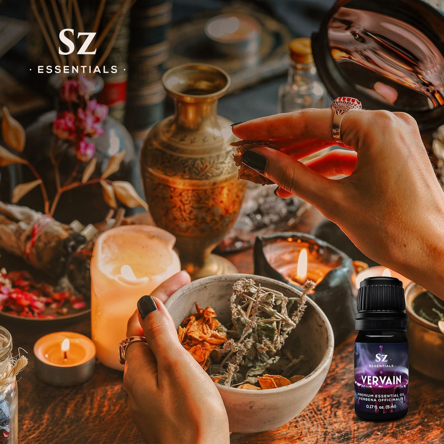 Vervain Oil – Evil Spirit Protection, Love Spell, Witchcraft, Magickal Healing, Aromatherapy & Diffuser Use, Natural Perfumery, Candle Rituals, Anointing, Hoodoo, Wiccan, Voodoo - Vegan