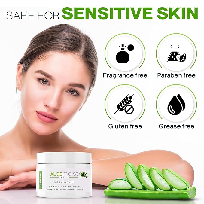 Organic Aloe Vera Lotion - Face & Body Moisturizing Cream with Natural Aloe Vera, Vitamin E Oil, Vitamin C, Retinol Cream, Shea Butter – Anti Aging Face Moisturizer for Women, Dry Skin (2 oz)