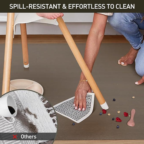 5'×7' Large Vinyl Area Mat for Floor, Translucent Black Scratch Resistant Floor Protector for Under Dining Table, No Spill Durable PVC Area Rug for Garage, Bedroom, Lvinig Room