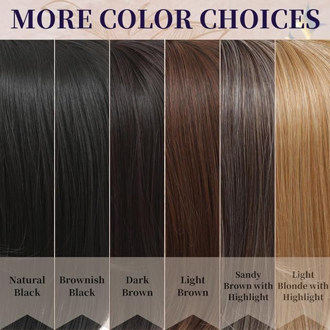 Hair Toppers for Women Large Base Toppers Hair Pieces for Women with Thinning Hair Clip Ins Fake Bangs Perfect Solution for Thinning-hair and Stylish Upgrade 15 Inch
