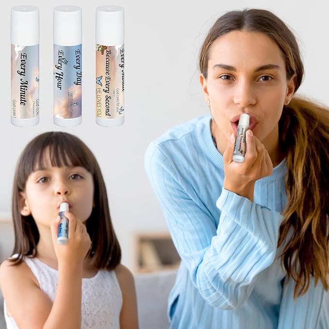 50 Pcs Christian Religious Gifts Bulk Bible Verse Lip Balms Favors Inspirational Scripture Gifts Sunday School Church Christmas Employee Appreciation Gifts for Women Men Staff Coworkers