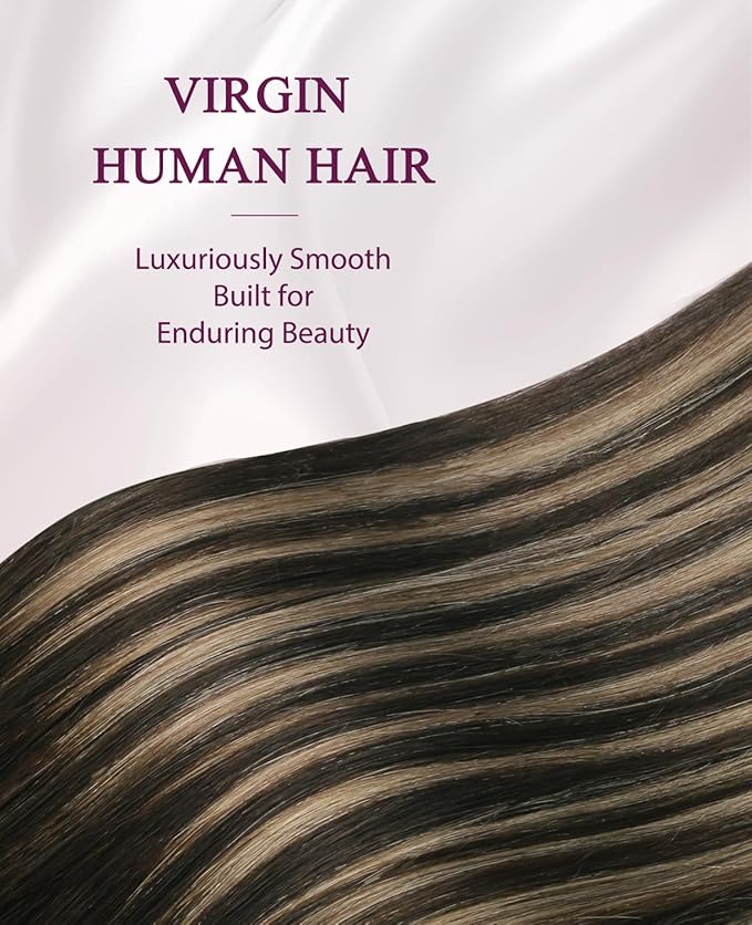 Pinkpearl Invisible Tape in Hair Extensions Human Hair, 20pcs 20inch 55g #2/6/2 Balayage Dark Brown to Chestnut Brown Injection Tape in Extensions Real Remy Human Hair Injected