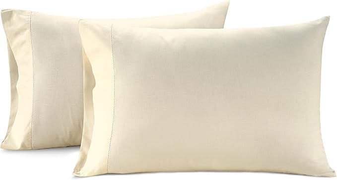 Lane Linen 100% Organic Cotton King Size Pillow Cases Set of 2 (20"x36") - Pillow Cases King Size - Certified Organic Cotton Pillowcases - King Pillow Cases Set of 2 - Soft Pillow Cases - Natural