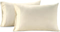Lane Linen 100% Organic Cotton Pillow Cases Queen Size Set of 2 (20"x30") - Cotton Pillowcases Queen Size - Soft Light Grey Pillow Cases Set of 2 - Queen Pillowcase Pack of 2 -Natural