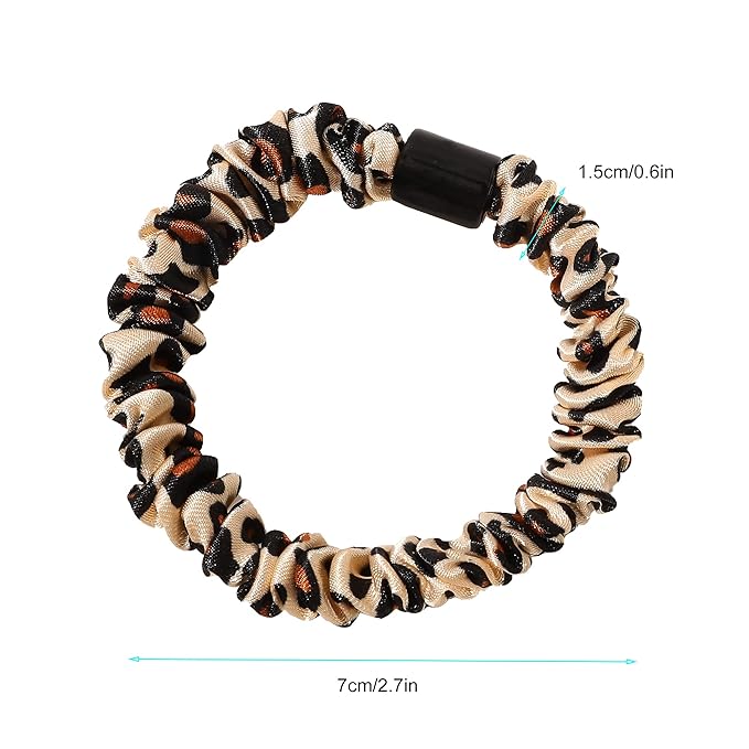 Silk Hair Ties Satin Scrunchies - Small Mini Scrunchy for Women Thick Hair Accessories Cute Soft No Slip Hair Elastics Ponytail Holder for Curly Hair No Damage Hairties Gift for Girls